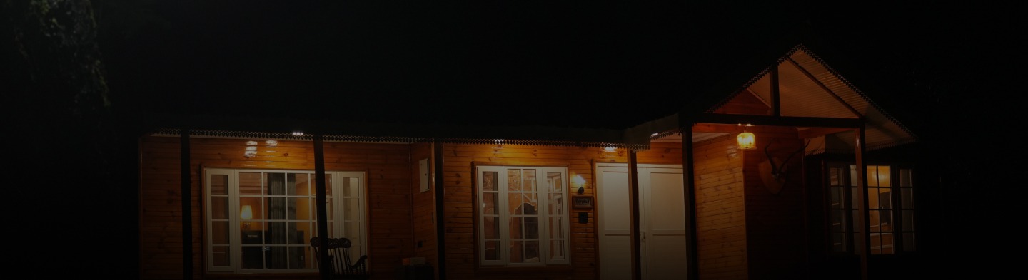 Mountain villa at dusk